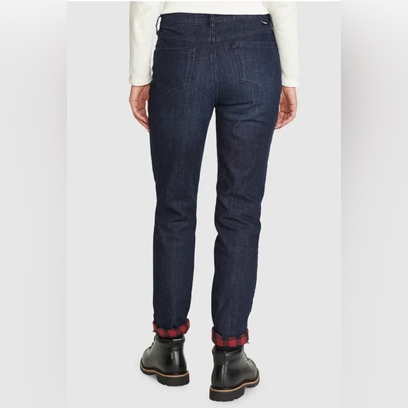 Eddie Bauer Flannel Lined Women's Relaxed Fit Straight Leg Jeans Size 10 - Picture 3 of 15